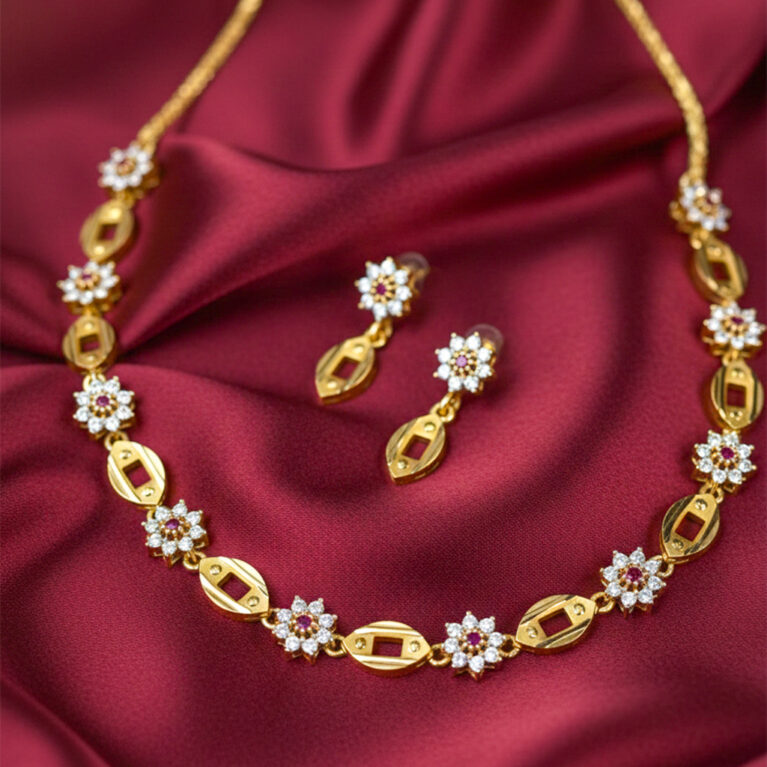 Floral Bloom Gold Necklace