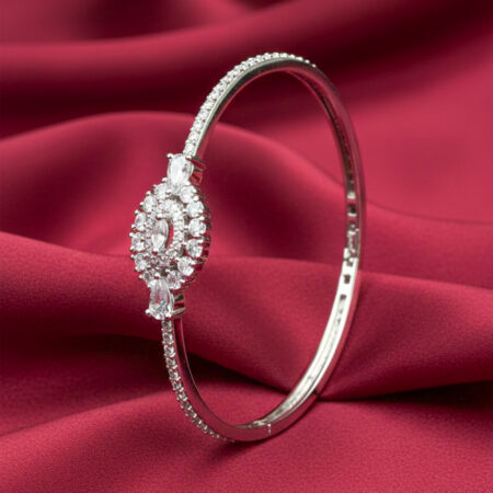 Sparkling Silver Floral Bracelet