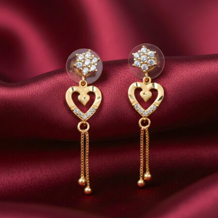 Heart Halo Dangle Earrings