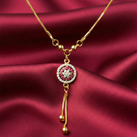 Ruby Halo Pendant Necklace