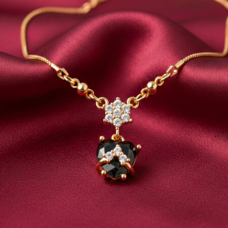 Black Heart Crystal Necklace