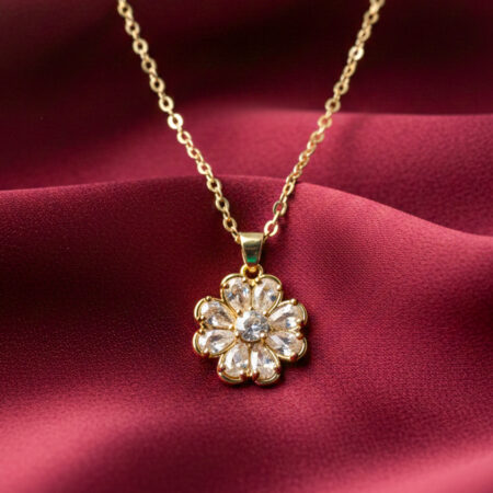 Golden Bloom Crystal Necklace