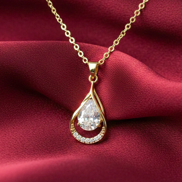 Radiant Pear Solitaire Necklace