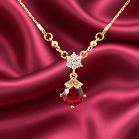 Ruby Red Drop Necklace