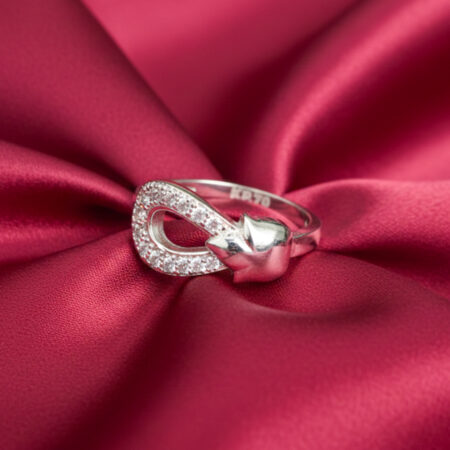 Silver Infinity Bloom Statement Ring