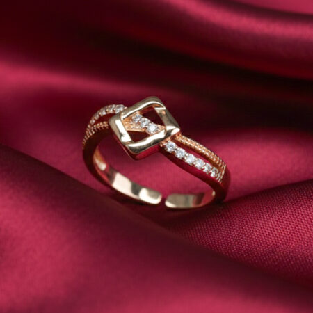 Modern Square Link Gold Ring