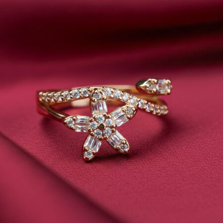 Sparkling Crystal Flower Ring