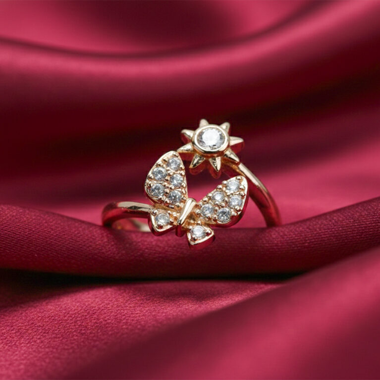 Radiant Butterfly Motif Ring