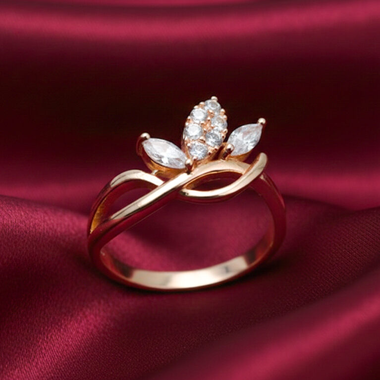 Leafy Crystal Cluster Ring